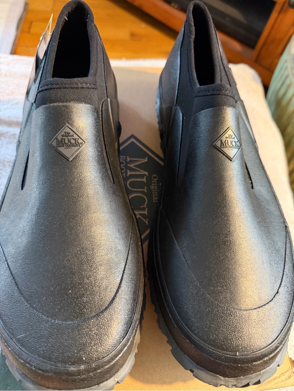 The Original Muck Boot Co. Men's Black Slip-On Waterproof Rain & Snow Boots